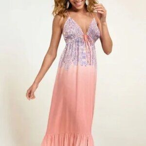 Venus linen floral maxi dress